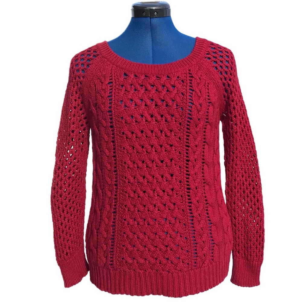 American Eagle Outfitters Crimson Red Knit Sweater